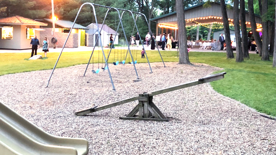 Playground near outdoor wedding venue.
